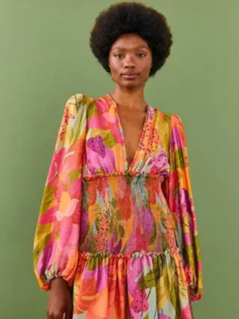 🌴 Anthropologie Farm Rio Sweet Forest Long Sleeve Mini Dress NWT - Picture 5 of 5